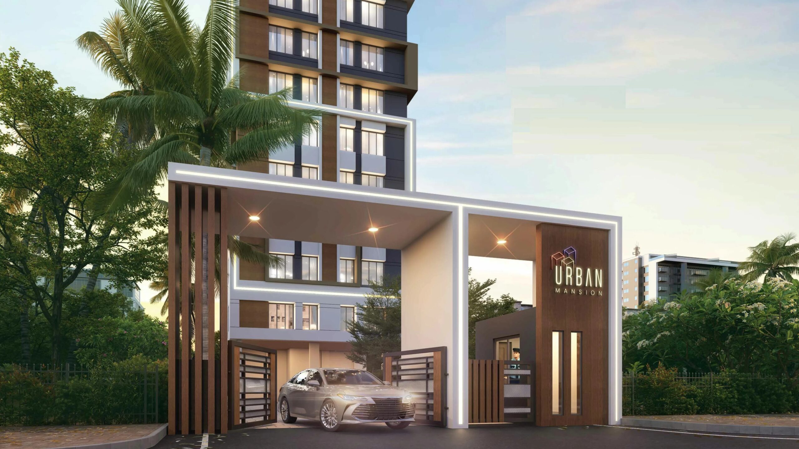 Gate View at Urban Mansion – Luxury 2, 3, and 4 BHK Apartments in Sovabazar.