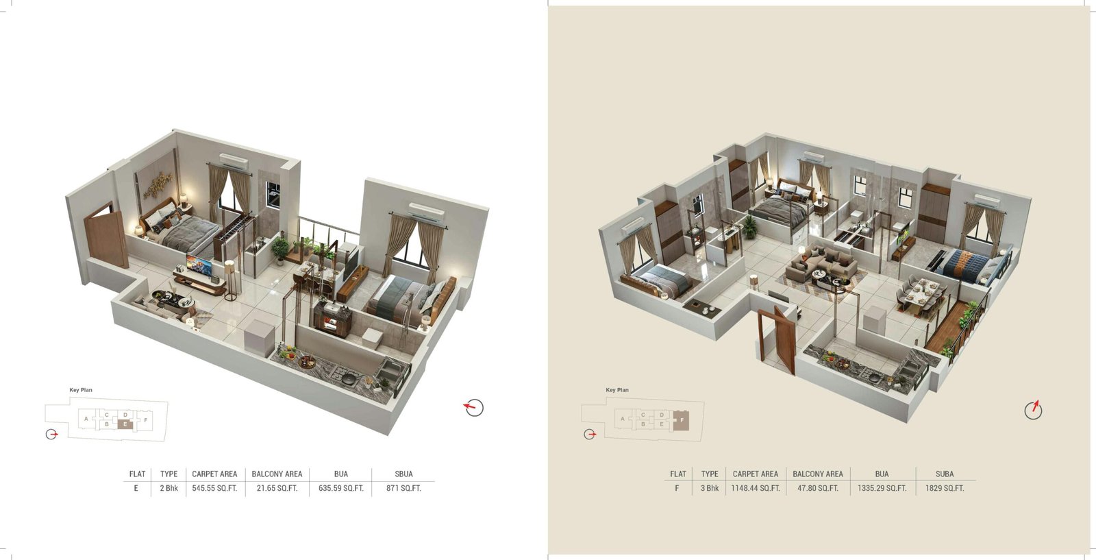 Carpet Area : 871 Sq.Ft