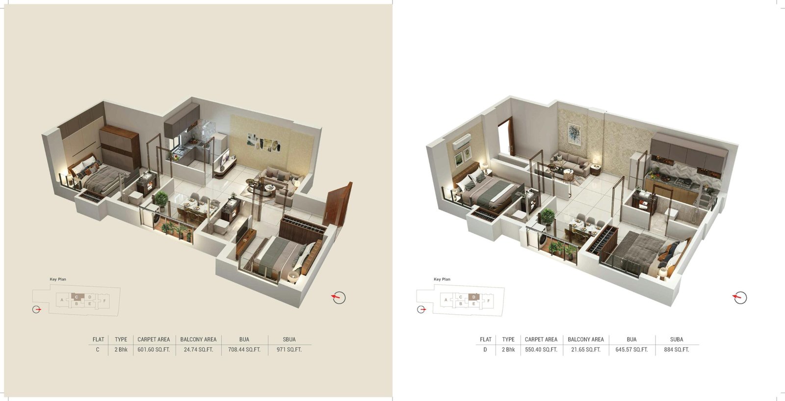 Carpet Area : 1829 Sq.Ft